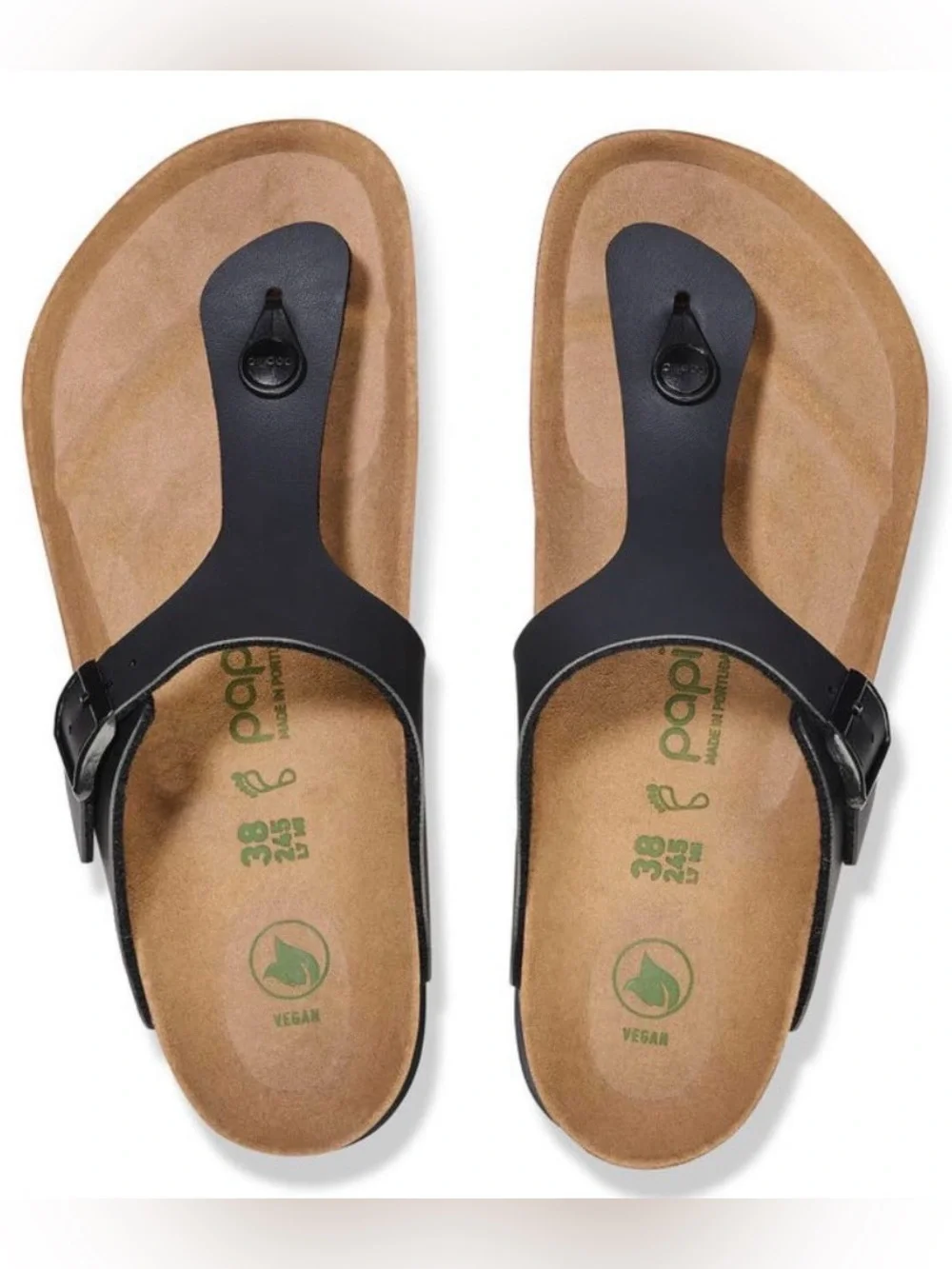 Birkenstock 💅 Papillio Gizeh Flex Vegan Leather Black Platform Sandals 37 38 39